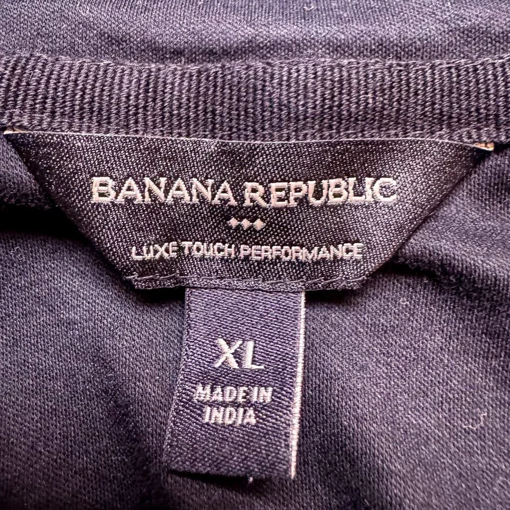 Banana Republic Sweater Mens XL Black 1/4 Zip Luxe Touch Performance Outdoor Run